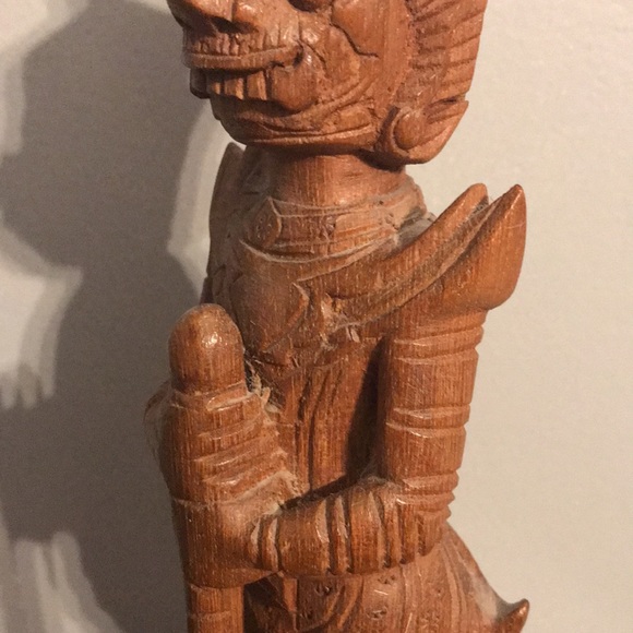 Vintage hand carved deity statue figure elf warrior foo - Picture 3 of 15